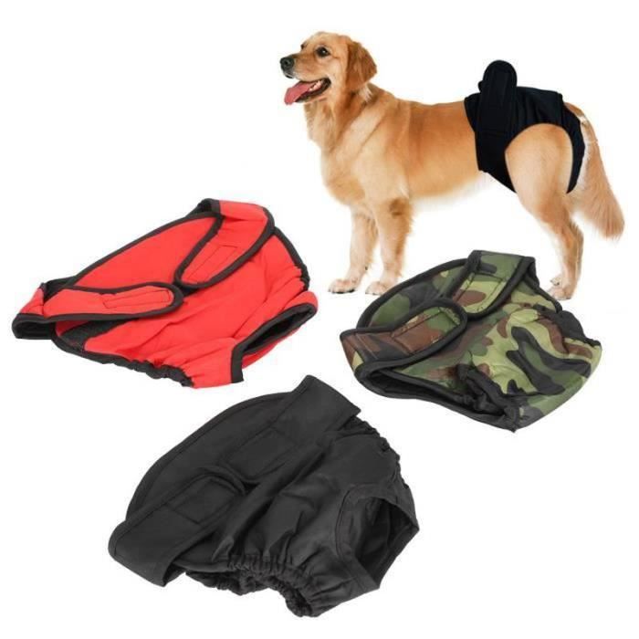 DUO pantalon hygiénique pour chien Pantalon menstruel pour chiens Culotte physiologique sanitaire en tissu Couche pour animaux L