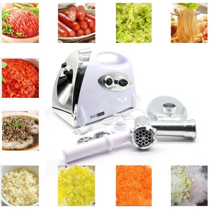 Hachoir à viande 2800W électrique,machine à saucisse professionnelle en acier inoxydable de broyeur de viande de légume avec 3 lames