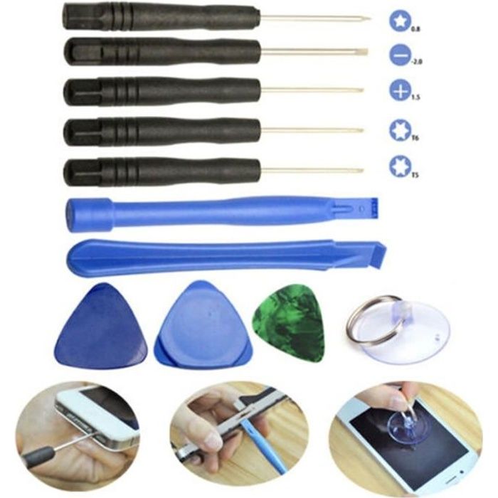 11 In1 réparation Outils d'ouverture de Pry Jeu de tournevis Kit pour iPhone 6 5s 5c 5 4s 4