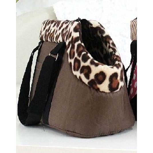Sac de transport,Sac de voyage pour petit chien Sac d'hiver chaud, sac de transport en polaire d'extérieur - Type leopard-M