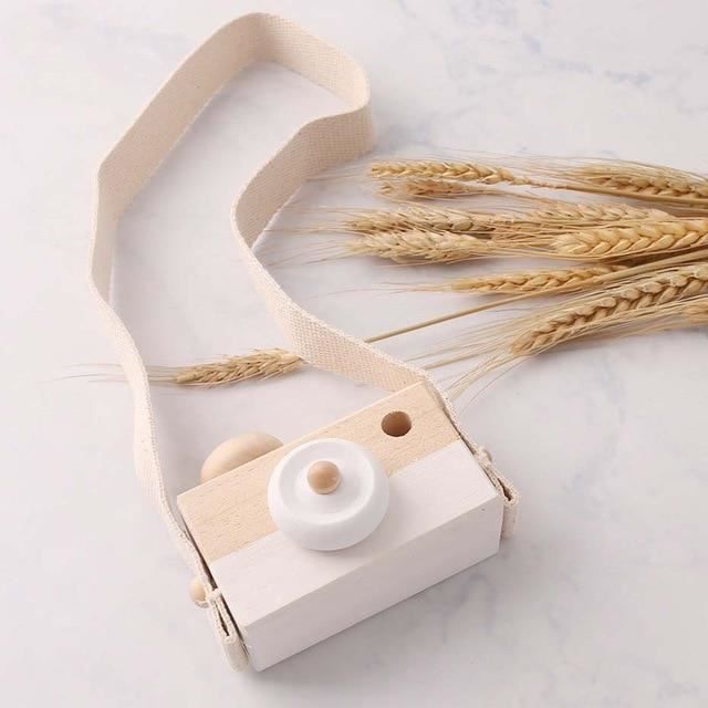 Appareil photo enfant,2pc nordique suspendu en bois caméra jouets photographie accessoire Montessori jouets chambre - Type white