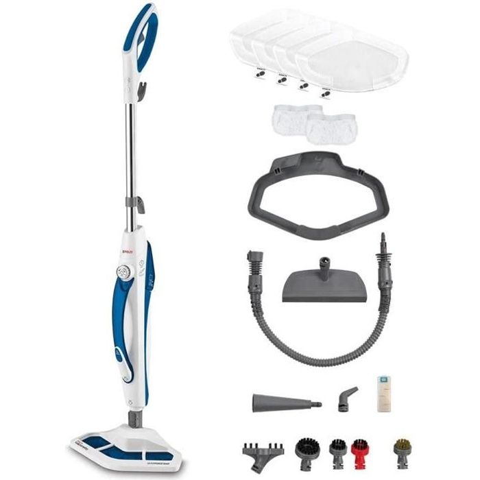 Polti Vaporetto SV460 - Double Balai vapeur double fonction avec nettoyeur à main, serpillières supplémentaires, Brosse Vaporforce,