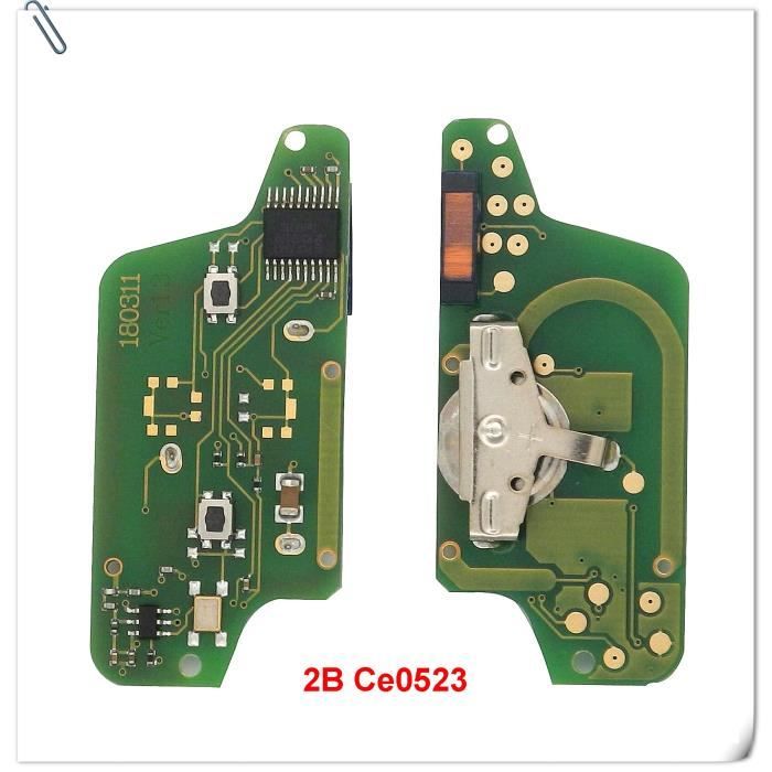 Coque clé,Circuit électronique à 3 boutons, pour citroën C2, C4, C5, C6, Picasso 2008 et Peugeot 207, 307 - Type 2B CE523 - FSK
