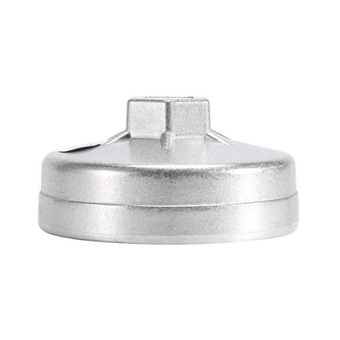 Qiilu Flûte de filtre à huile Outil de démontage de douille de clé de filtre à huile en aluminium de 74mm 14 cannelures 903