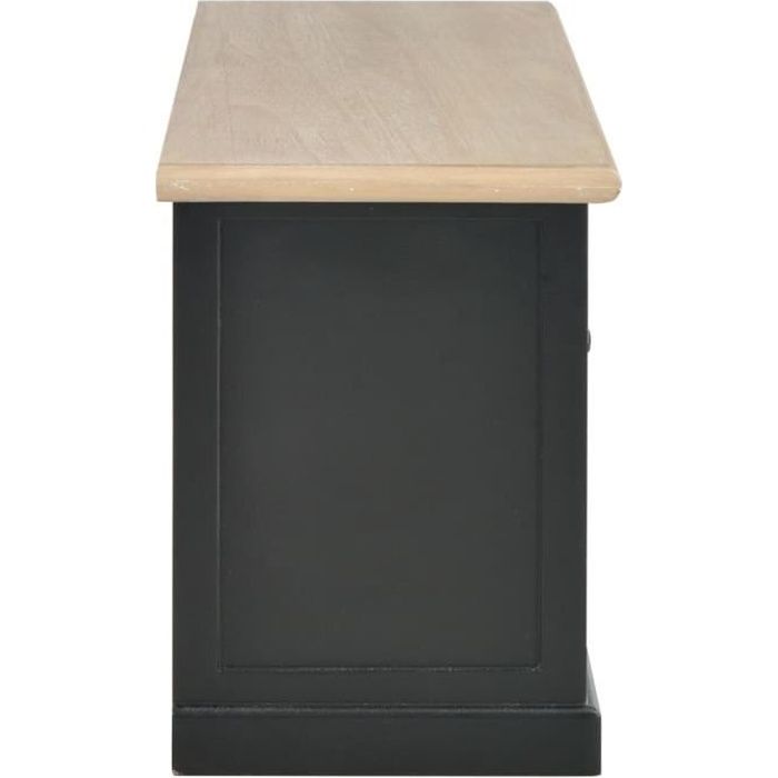 SIB Meuble tv - Meuble de salon Noir 90 x 30 x 40 cm Bois