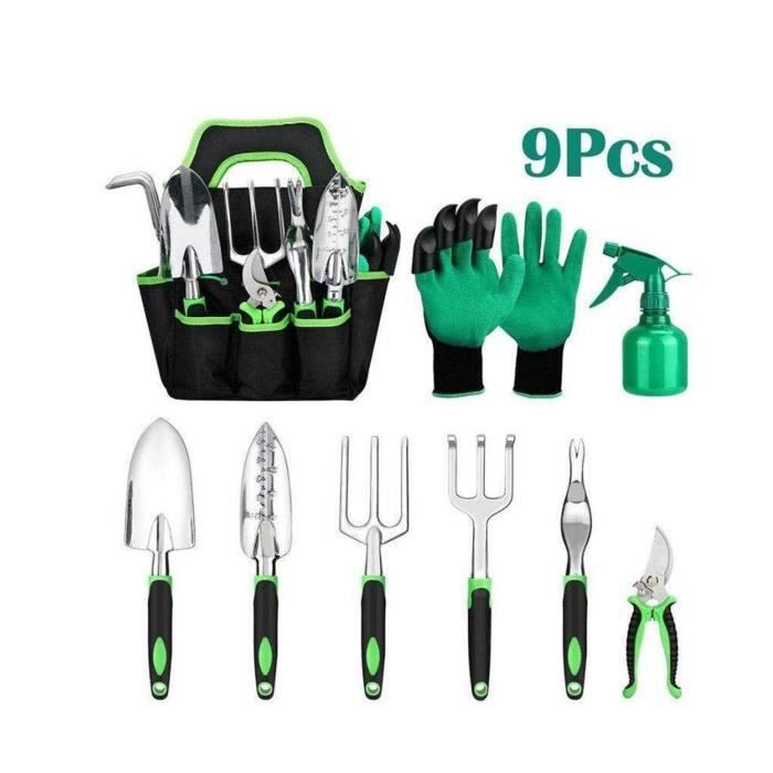 Outils de Jardinage ,9 en 1 Kits de Jardinage Outils de Bonsaï pour Le Soin des Plantes d'intérieur et d'extérieur, Cadeau de Jardin