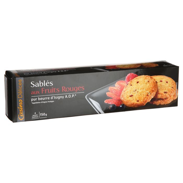 CASINO Sablés Fruits Rouges 150g (x1)