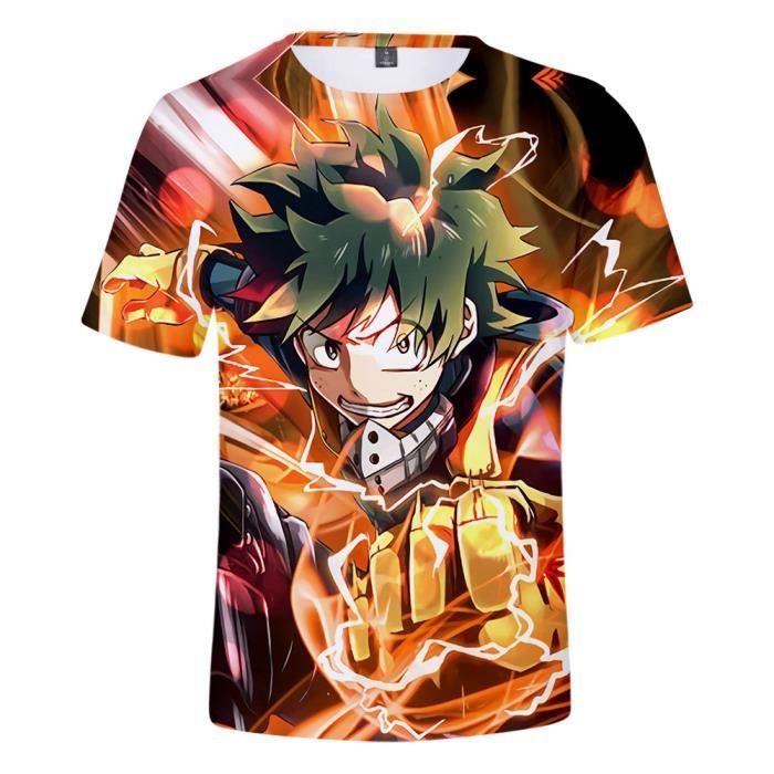 T-Shirt My Hero Academia 3D Tshirt Tee Manche Courte en Été Hip Hop Casual