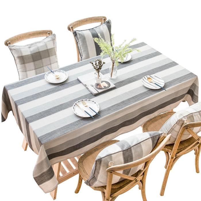 Nappe Rectangulaire,Nappe À Rayures Grises Piano Chiffon À PoussièRe pour la DéCoration de la Maison,pour Cuisine,Salle À