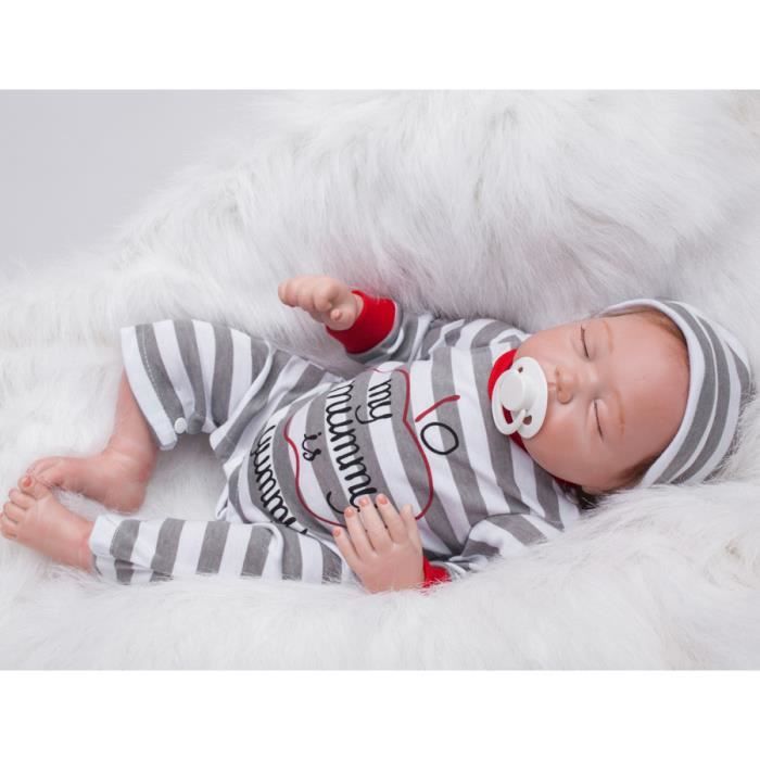 TEMPSA Silicone Poupée Poupon Réaliste Bébé Reborn Jouet Cadeau 20 pouces A3