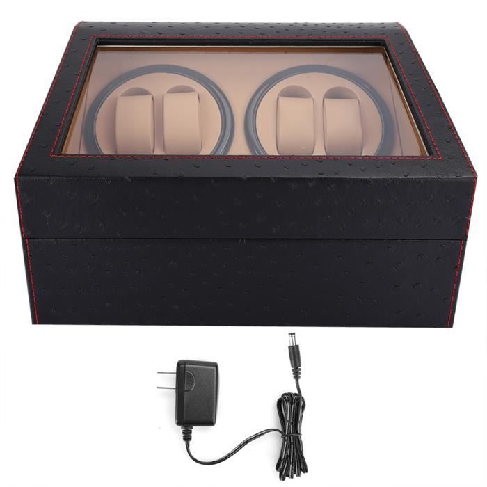 FHE 4+6 Boîte de Remontoir de Montre Automatique Boîte d'Affichage pour Montre-Bracelet Mécanique 100-240V(US Plug)