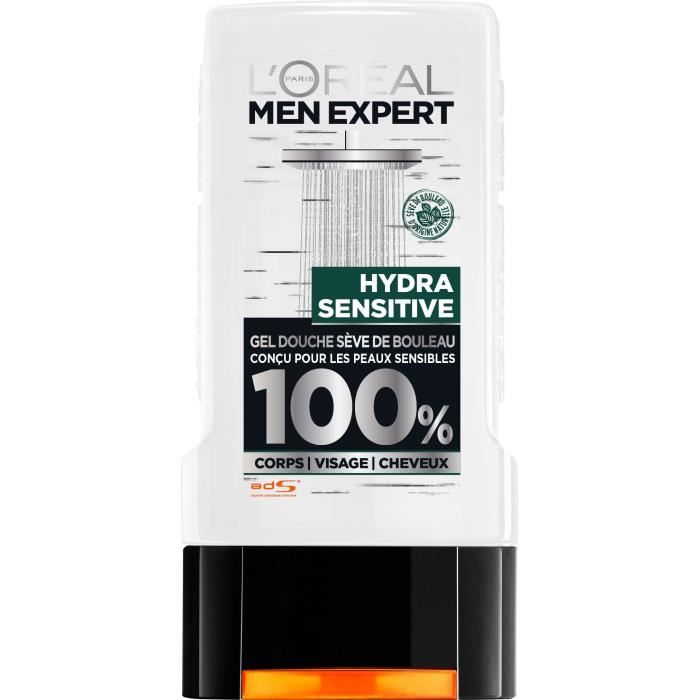 L'OREAL PARIS MEN EXPERT Gel douche Hydra sensitive - Pour homme - Sans paraben - 300 ml