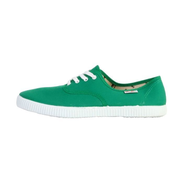 Victoria Baskets femme - VICTORIA - 1915 anglaise - Vert - Plat - Coton biologique