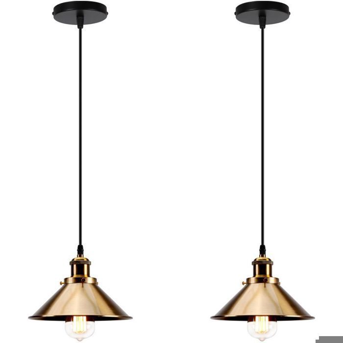 WOTTES 2 x Rétro Suspension Luminaire Industriel Design Edison Luminaire