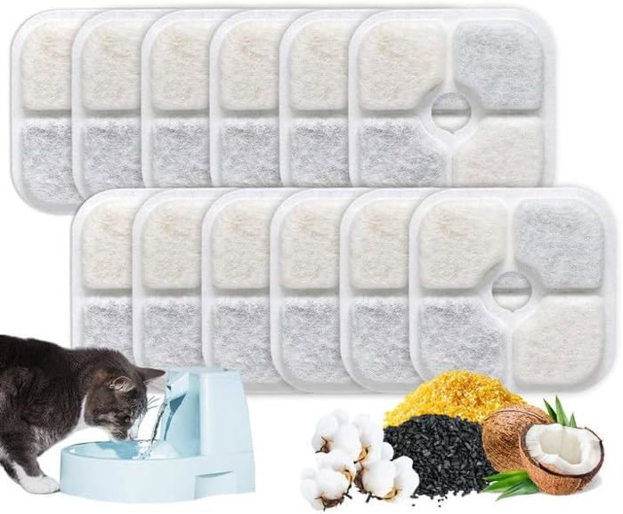 Meilleurs prix pour Filtre Fontaine Eau Chat,12pcs Filtre Fontaine Chat Fontaine à Eau pour Chat Compatible avec Catit ompatibles pour Fontaines 2,5L