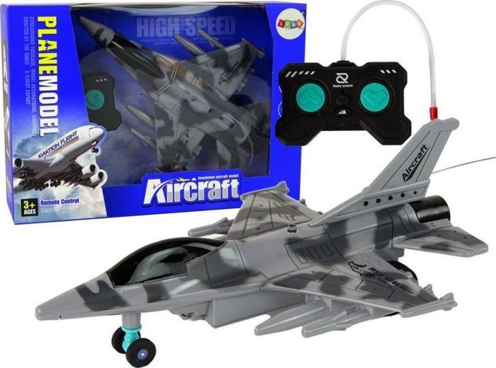 Avion à réaction télécommandé - LeanToys - 16173 - Gris - Plastique - À partir de 6 ans