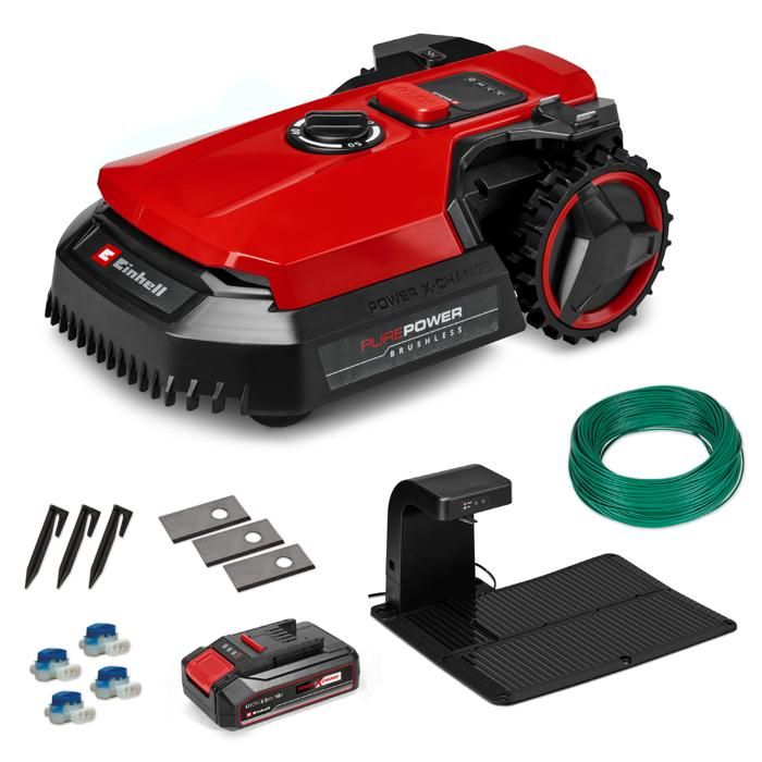 Einhell Robot Tondeuse sans fil FREELEXO 500 PXC (18V Bluetooth et Wifi) Livré avec Kit dinstallation et Batterie 30Ah Plus