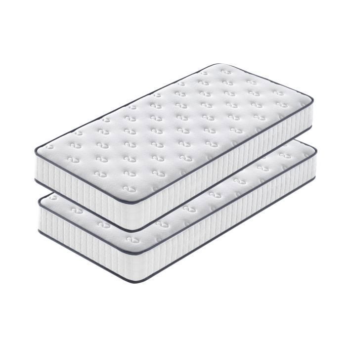 Lot de 2 Matelas en Mousse 90x190cmÉpaisseur 16cm - DEWINNER® -Double Face DisponibleMousse à Mémoire de Forme