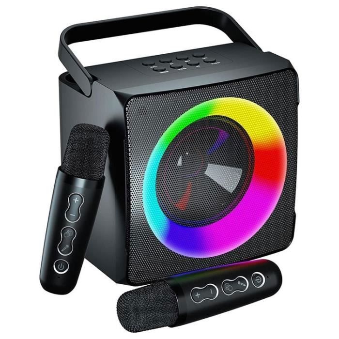 Chennyfun Karaoké Enfant – Mini Enceinte Bluetooth Avec 2 Micros Sans Fil, Effets Magiques Et Lumières LED – Dès 3 Ans