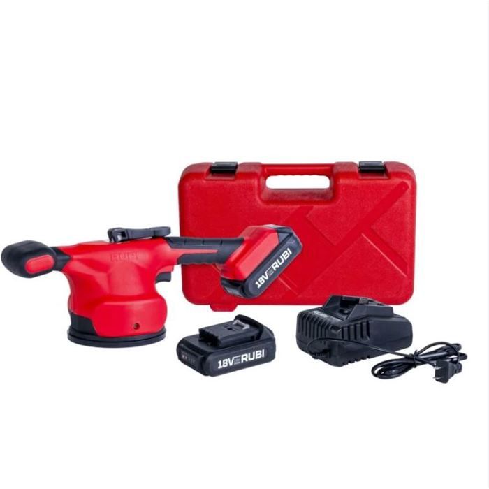 RUBI RV-18 ENERGY CAS — Batte ventouse vibrante 18V (Ø127 mm) avec batterie 2Ah chargeur et valise