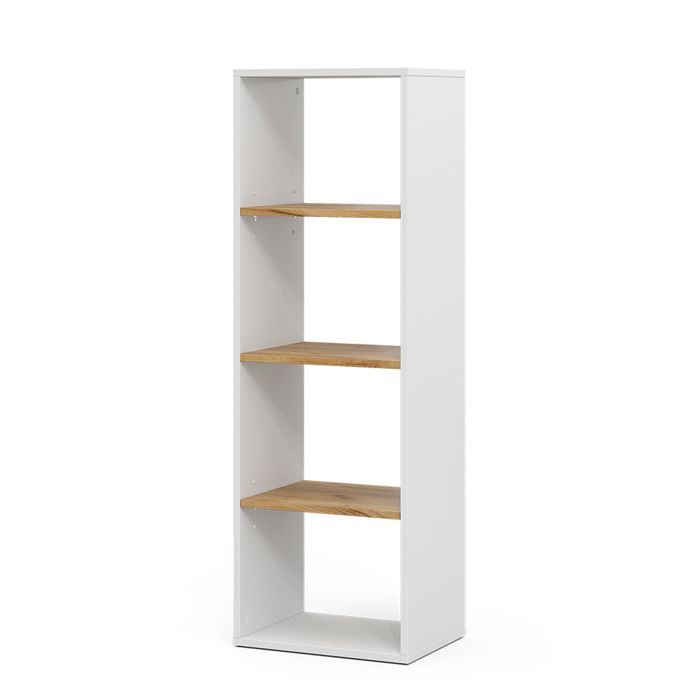 Étagère à livres Tomy 40x120cm 4 compartiments Blanc/Chêne de force doré Vicco 54681 Étagère à livres Tomy 40x120cm 4 compartiments Blanc/Chêne de force doré Vicco 54681