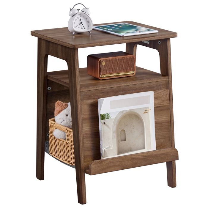 Yaheetech Table dappoint pour Chat avec Lit Bout de Canapé en Bois avec Niche Range-magazines Noyer