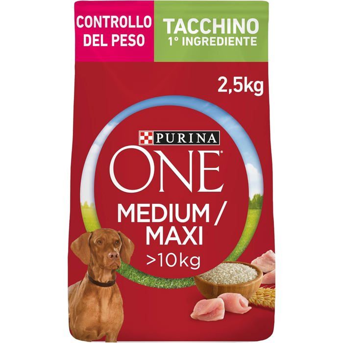 Croquettes pour chien - Purina ONE - Medium/Maxi 10 kg - Dinde 1er ingrédient -40% de graisses - Adultes moyens & grands