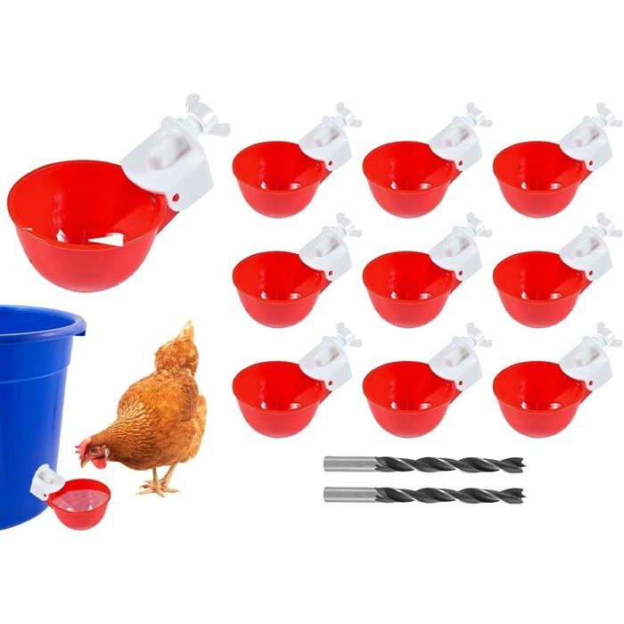 Meilleurs prix pour 10 abreuvoirs poules DIY auto + 1 forets poulets/canards/oies/dindes/pigeons
