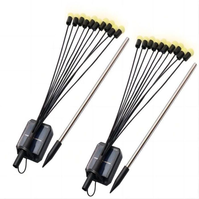 Lampes Lucioles Solaires - Lot de 2 - 8 LEDs - Décoration Paysagère pour Jardin Allée - Étanches