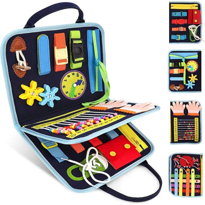 Jeux Sensoriel Double Face En Silicone – 11 Activités Motricité Fine – Anti-Stress Pour Enfants Et Adultes (Autisme, TDAH, Anxiété)