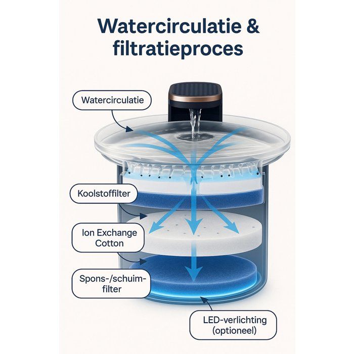 Fontaine à eau automatique pour chats et chiens - Grande capacité de 3 L - Veilleuse LED et pompe silencieuse (< 30 dB)