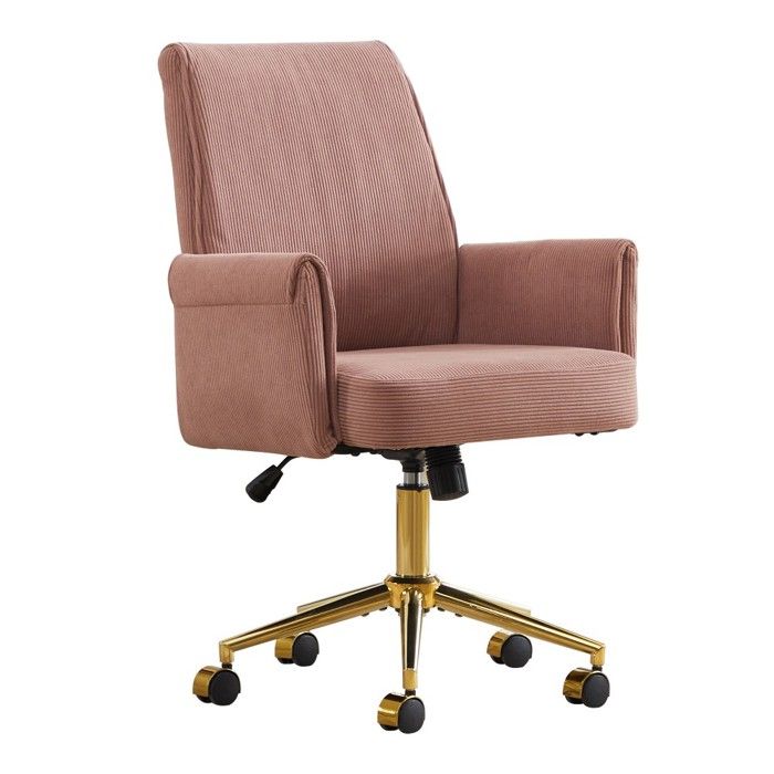 Fauteuil De Bureau Rose 64x61x94-99cm Pivotant Réglable Dossier Mi-haut Rayé Ergonomique Pour Travail Étude Et Détente Fauteuil De Bureau Rose 64x61x94-99cm Pivotant Réglable Dossier Mi-haut Rayé Ergonomique Pour Travail Étude Et Détente