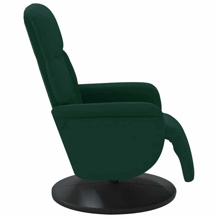 Confortable Fauteuil inclinable Chaise-sofa pour relax avec repose-pied vert foncé velours__27181
