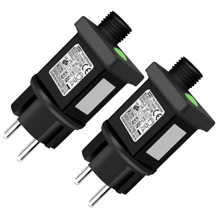 Alimentation 24 V pour guirlandes lumineuses adaptateur de remplacement avec 8 modes minuterie et fonction mémoire pour é