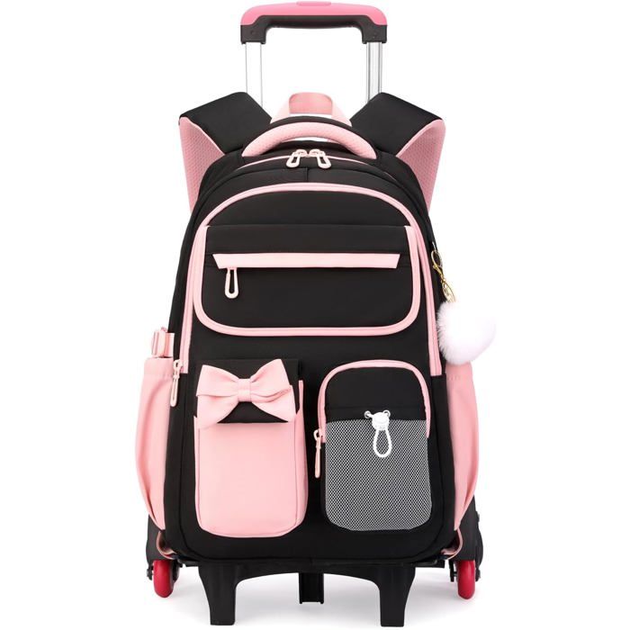 Cartable à roulettes pour fille - Amythe - 28 L - 33 x 19 x 46 cm - Pour école primaire et collège