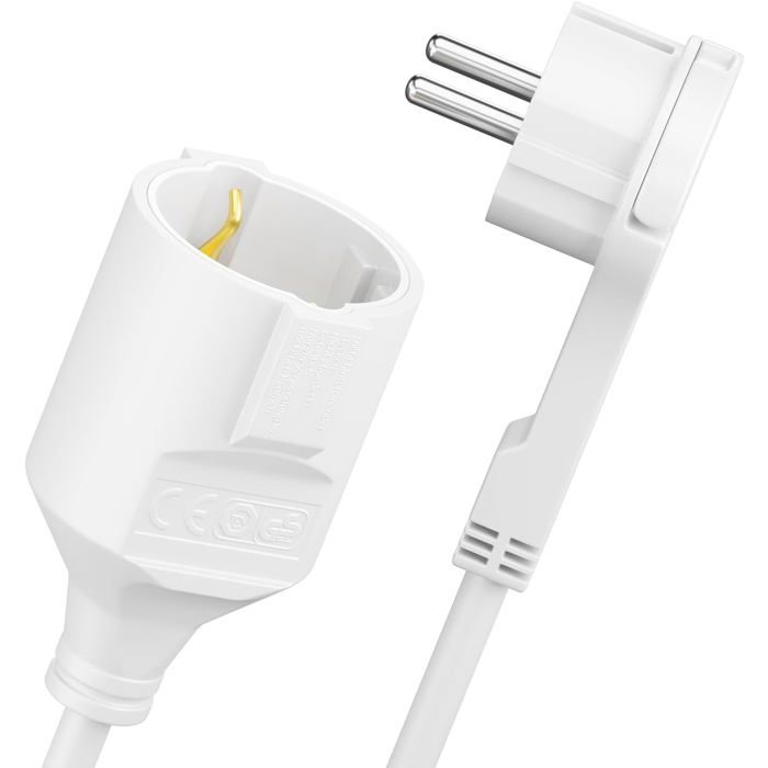 10M Cordon Alimentation Rallonge Avec Fiche Plate Contact Protection Câble Électrique Extension 3680W Usage Domestique Bureau Mult