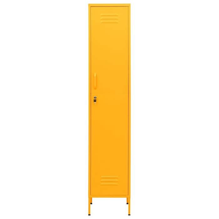 BEAU Vestiaire Métallique - Armoire à casiers - Jaune moutarde - 35x46x180 cm - Acier[24470]