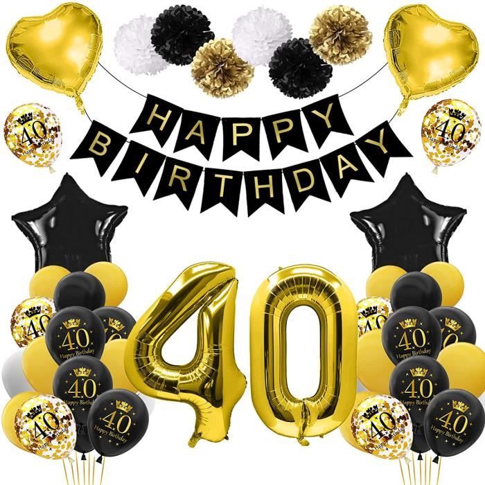 Decoration Anniversaire 40 Ansballon 40 Ans De Fete En Noir Ordeco Anniversaire 40 Ans Homme Femme Pour Hommes Et Femmes Adul 43 Cdiscount Maison