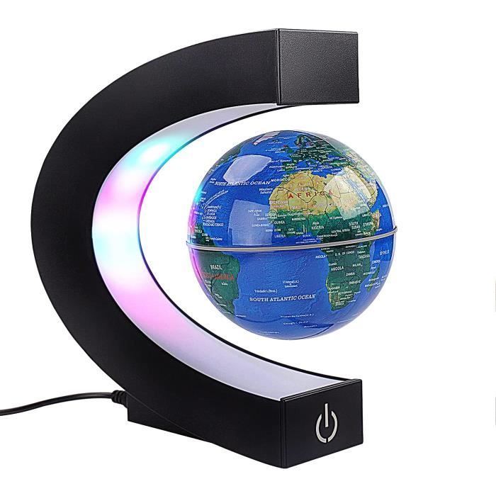 Globe Terrestre Flottant Magnétique Avec LED - Décoration Bureau Anti-Gravité - Cadeau Original