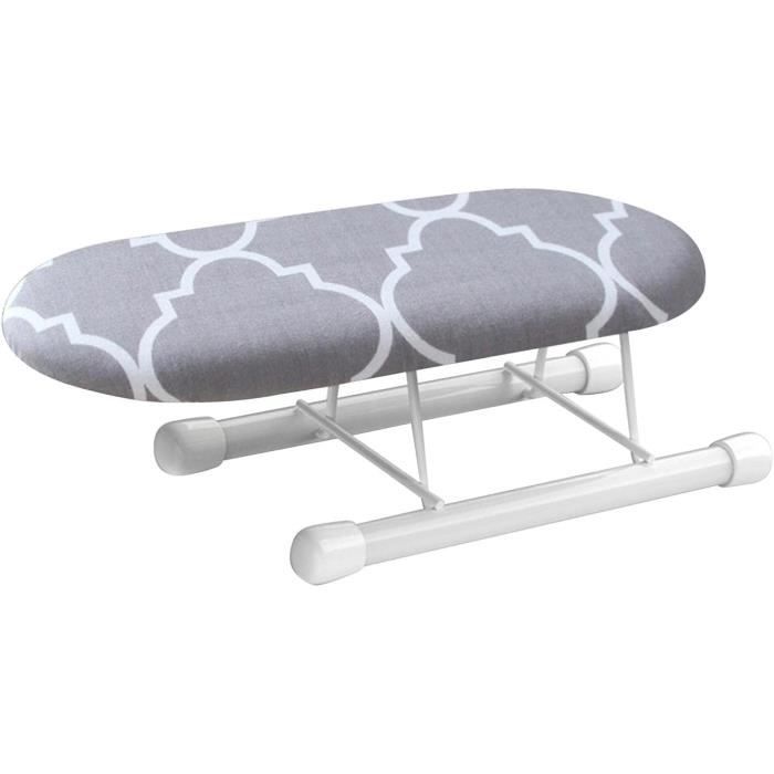 BKTD Planche à repasser, housse résistante à la chaleur avec repose-vapeur, support de repassage pliable antidérapant, pieds en métal robuste (33 x 86 x 133 cm) (bleu blanc