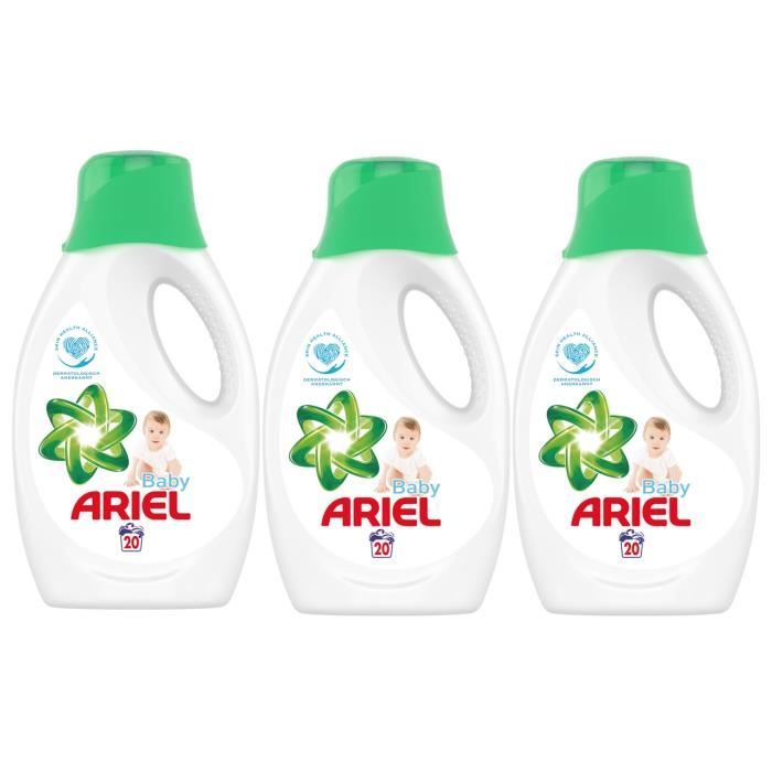 ARIEL Actilift BABY Liquide détergent 20 charges de lavage (Pack de 3