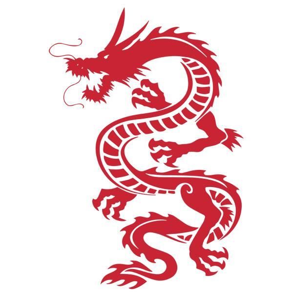 Sticker Decoration Animal Dragon Chinois 60x42 Cm Rouge Drag003 Cdiscount Maison