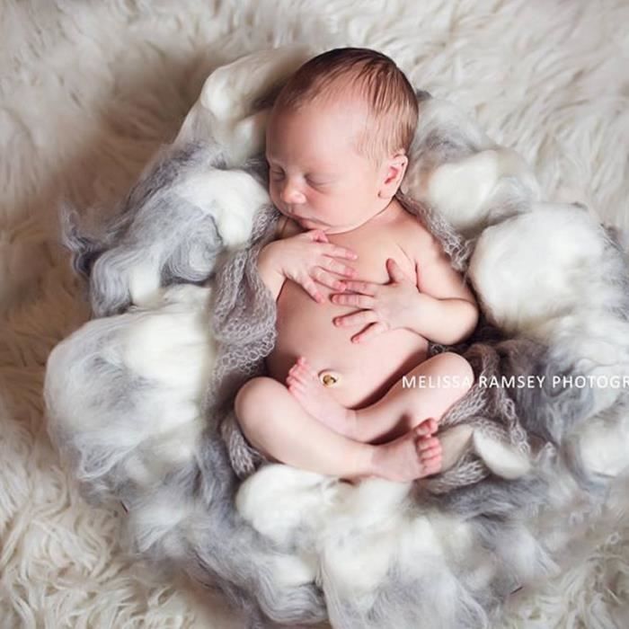 Pose Bebe Coccooning Laine Naturelle Mix Blanc Gris 55x75 Cm Cdiscount Puericulture Eveil Bebe