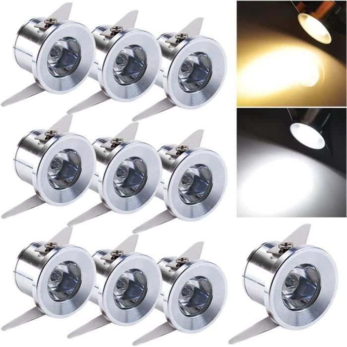 10 Spots LED Encastrables 1W Perhanup - Transformateur Inclus - 3000K/6000K - IP20