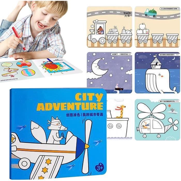 DAWRIS Lot De 6 Livres De Coloriage Aquarelle Magiques Avec Pinceaux - Mini Livres Pour Enfants, Kit Créatif Complet