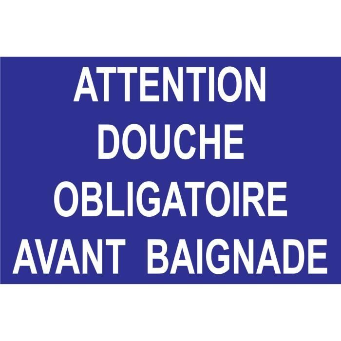 Panneau Camping Douche Obligatoire Avant Baignade - Protection Anti-UV
