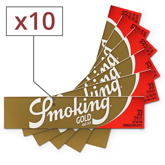 Smoking Slim Rolls Gold lot de 6 rouleaux de 4 mètres de papier à rouler