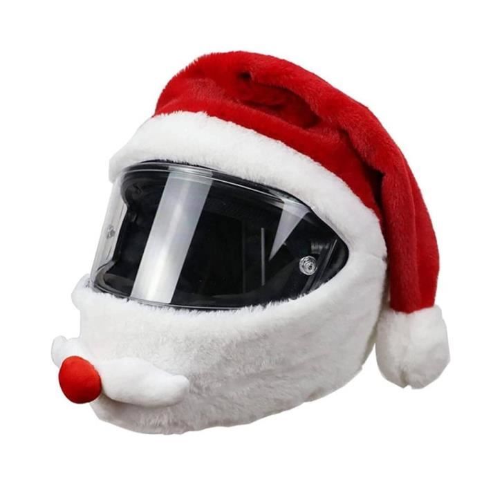 Déco De Noël Pour Casque Moto - Lot De 2 Housses Père Noël, Rouge, 67x30 Cm