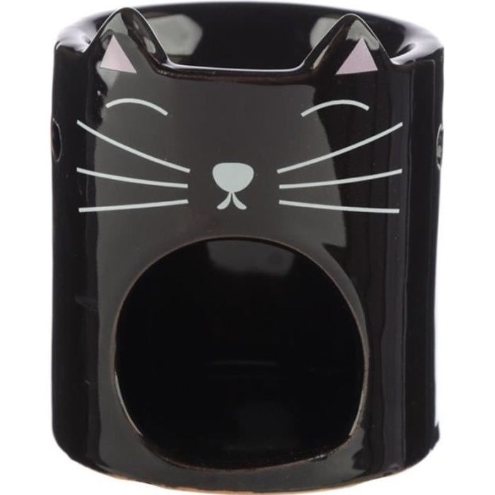 Bruleur A Huile En Ceramique Tete De Chat Noir Ou Blanc Vendu A L Unite Cdiscount Maison