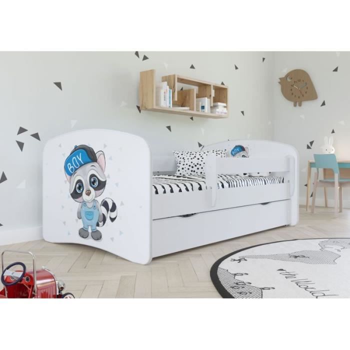 Lit bébé blanc avec tiroir sans matelas - Kocot Kids - A lattes - 2 places - 70x140 cm Lit bébé blanc avec tiroir sans matelas - Kocot Kids - A lattes - 2 places - 70x140 cm